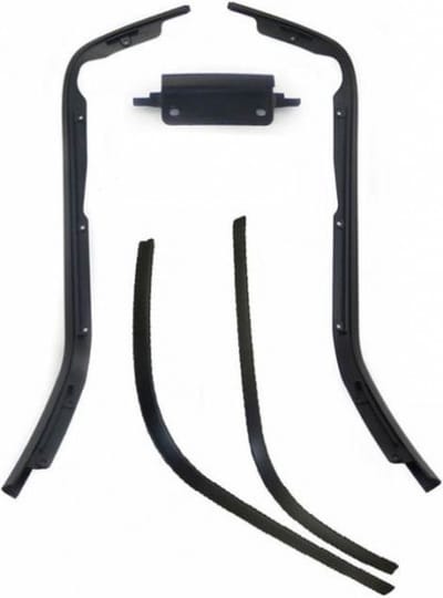 Sierstripset beenschild en treeplank Vespa Primavera, Sprint 5 delig zwart metallic
