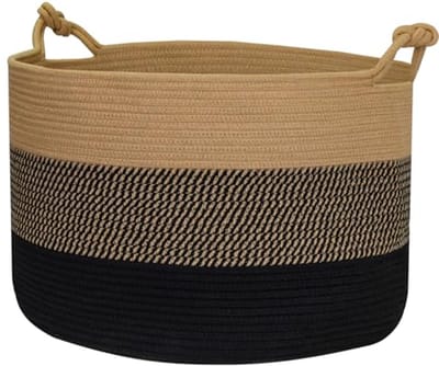 Opbergmand met handgrepen van katoen, 50 x 33 cm, ideaal voor wasgoed en speelgoed