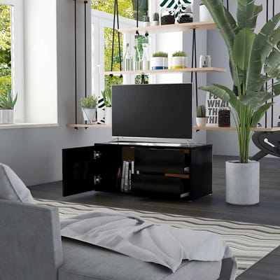 vidaXL - Tv-meubel - 80x34x36 - cm - bewerkt - hout - zwart