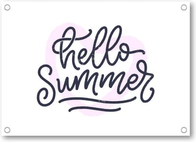 Hello Summer! - Tuinposter 70x50 - Wanddecoratie - Besteposter - Tekstposters