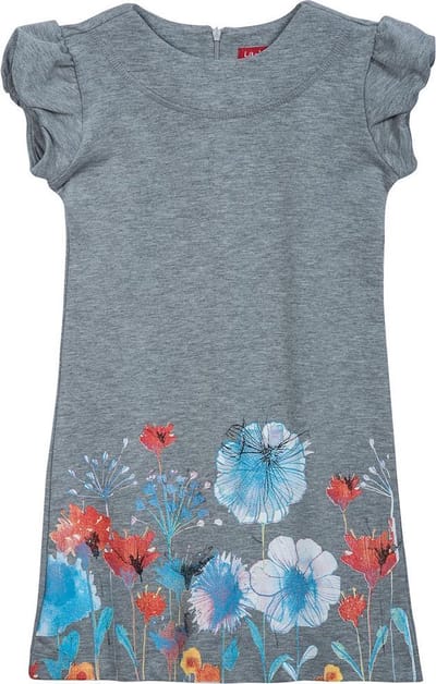 La V  sweatstof jurk Megan Grijs 104