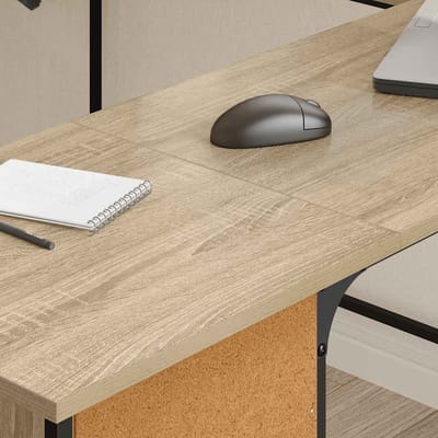 vidaXL - Bureau - 141x141x75 - cm - bewerkt - hout - sonoma - eikenkleurig