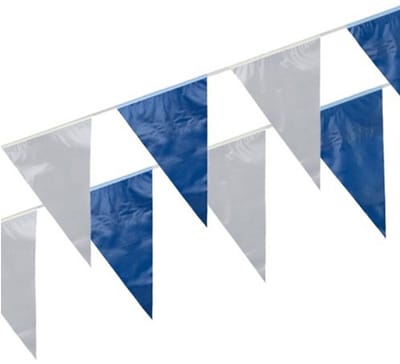 Boland Vlaggenlijn - 2x - blauw/wit - 10 meter - kunststof - verjaardag - slinger - vlaggentjes