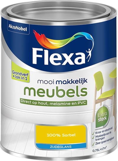 Flexa - Mooi Makkelijk Meubels Zijdeglans - 100% Sorbet - Mengverf - 750 Ml