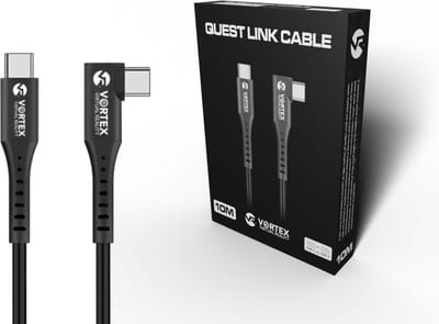 VORTEX VR Link-kabel 10m USB-C naar USB-C – Snelle VR-datakabel voor Meta Quest 3 / Quest 2 / Quest 3S – Oculus Link-compatibel – 10 meter flexibele PC VR-verbindingskabel voor SteamVR en SideQuest