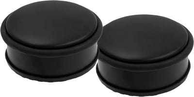Deurstopper Set - Vloer Stopper - Deuren Open Houden - Zwaar Roestvrij Staal - 2 Stuks 10cm - Zwart