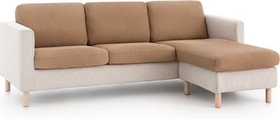 Belmarti® Zitkussenhoes Bali - 45cm tot 65cm breed Beige - Universele Belmarti® zitkussen hoes voor elke zithoek - Multi-elastisch