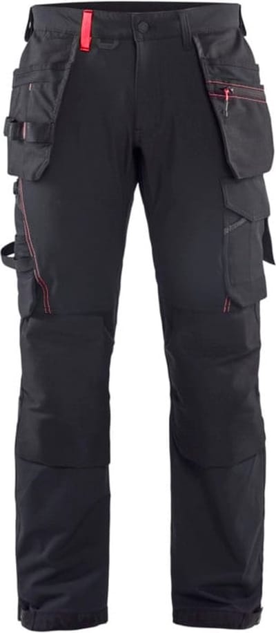 Blaklader Werkbroek met 4-weg stretch 1522-1645 - Zwart/Rood - C44