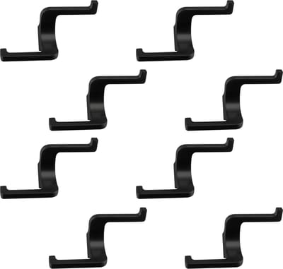 SOTECH 8 stuks Dubbele haken BILL zwart mat 107,5 x 64,5 x 38,5 mm met verborgen montage Jashaken uit de BlackLine collectie