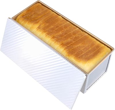 Grote Broodvorm met Deksel, 1000g Antikleef Rechthoekige Bakvorm voor Brood, Toast en Muffins, 34x13.5x12cm