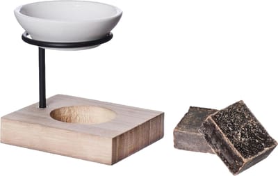 Ideas4seasons Amberblokjes/geurblokjes cadeauset - ylang ylang geur - inclusief geurbrander