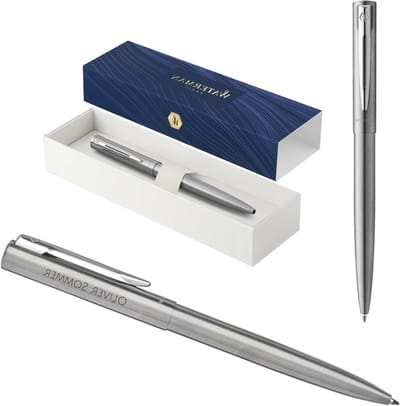 Luxe Balpen - Schrijftool Pennen - Kantoorwerk - Met gravure - Medium punt - Roestvrij staal