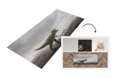 Keukenloper - Loper keuken - Dinosaurus - Zand - Wolken - 120x50 cm - Keukenloper vinyl