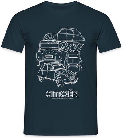 Citroën 2CV Modellen Schetsen T-Shirt Heren