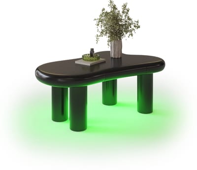Salontafel - Wolkvorm - Wolkvorm en LED Verlichting - Met Lade en Opbergruimte - MDF - Zwart