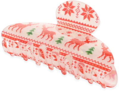 Lajetti - Rode Rendieren Haarklem Christmas Sweater Print - Acetaat