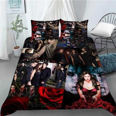Damon Salvatore The Vampire Diaries Dekbedovertrek Kussensloop Beddengoed Set Volwassen Slaapkamer Decoratie Kinderen Enkel Dubbel Maat 100x135cm
