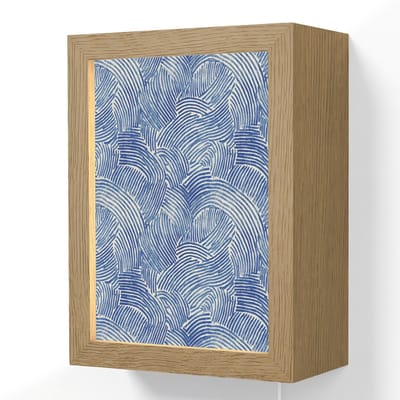 Wandlamp 15x20 cm - Oplaadbaar - Modern - Abstract - Blauw - Wandlampen binnen woonkamer - Slaapkamer lamp met kabel - Decoratieve nachtlamp - Vloerlamp snoer
