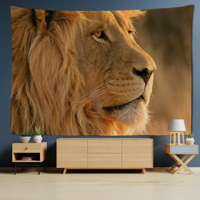 3D Leeuwenpatroon Wandtapijt Afrikaanse Dieren Wandtapijt Muurdecoratie Yogamat Tafelkleed Strandlaken 95x70CM