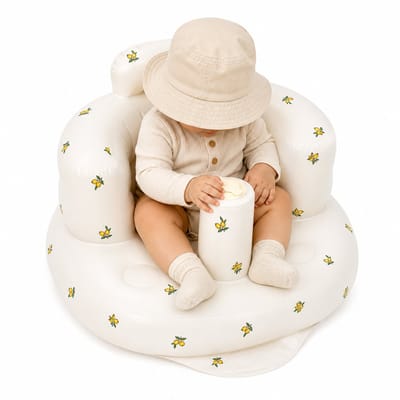 BRD® Opblaasbare Babystoel Beige Citroen - Baby Strand Zitstoel
