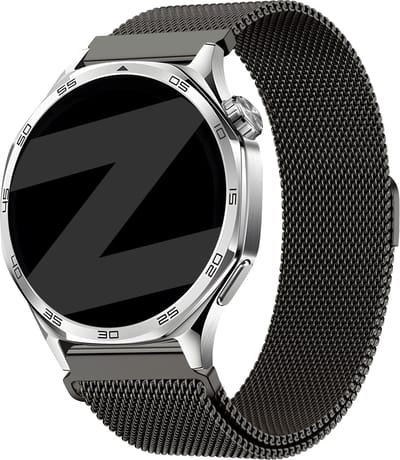 Bandz Smartwatch bandje Milanese 22mm - geschikt voor Huawei Watch GT 1/2/3/4/5/6 (Pro) - 46mm, Suunto 9 Peak (Pro)/Vertical/Race(2)/Run - 46mm, Amazfit Bip 5/6/Balance(2)/GTR 2/3/4 - 46mm, OnePlus Watch 1/2/3 - 46mm - Titanium Grijs
