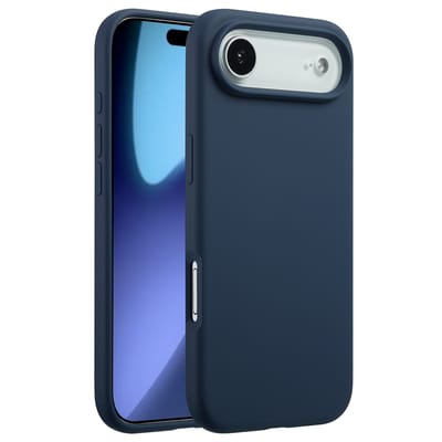 Accezz Hoesje - Geschikt voor Apple iPhone 17 Air - Liquid Silicone Backcover geschikt voor MagSafe - Donkerblauw