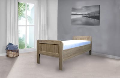 Bed Box Holland - Seniorenbed Nelson - licht eiken - 90x200 - met elektrische lattenbodem en matras
