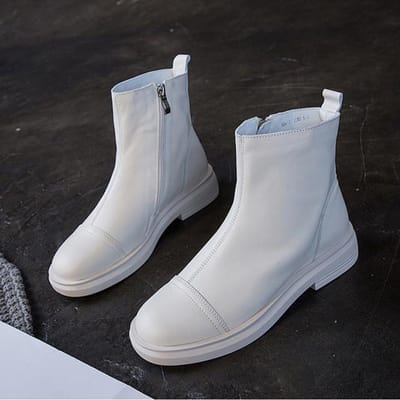 Nieuwe mode schoenen dames enkellaarsjes echt leer moderne laarzen top kwaliteit herfst dames schoenen winter flanel warme laarzen 38 beige