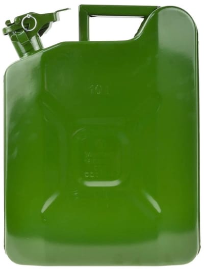 GEKO Verticale metalen jerrycan - 10L - olijfgroen - robuust staal