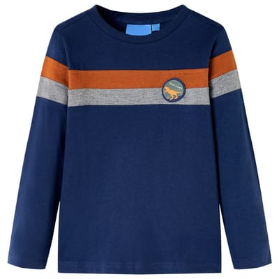 vidaXL - Kindershirt - met - lange - mouwen - 116 - marineblauw