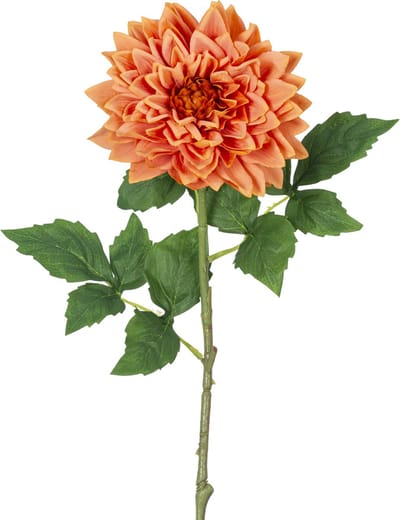 Easyplants | Kunst Georgine Real Touch oranje 70cm | Zijde | Nepbloemen | oranje | Onderhoudsvrij | Kant-en-klaar