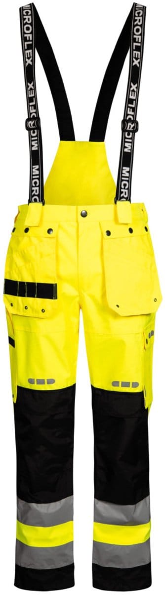 Geel/zwarte Hi-Vis Regenbroek van Lyngsøe Rainwear XL