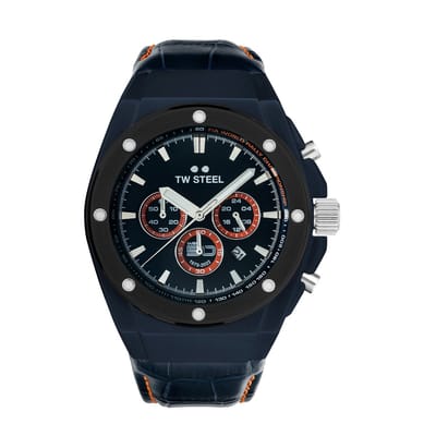 TW Steel TWCE4110 CEO Tech Steel Chrono Limited Blauw Leer 44mm