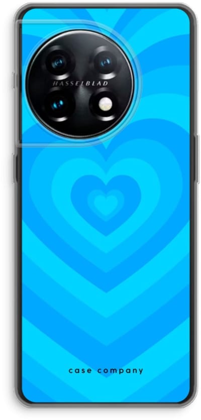 Case Company® - Hoesje geschikt voor OnePlus 11 hoesje - Hart Blauw - Soft Cover Telefoonhoesje - Bescherming aan alle Kanten en Schermrand