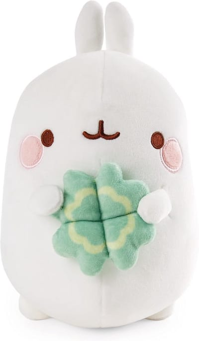 Grote Pluche Knuffel Konijn 48 cm met Geluksklaver - Zacht en Pluizig Speelgoed