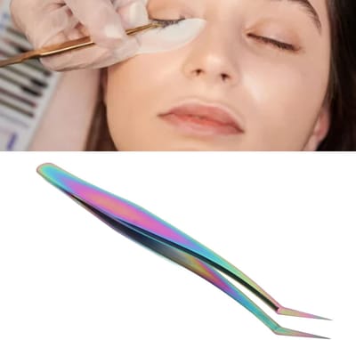 Wimperpincet - Precisie pincet - Wimpers aanbrengen - Ergonomisch ontwerp - Lange schuine punt - Kleurrijk