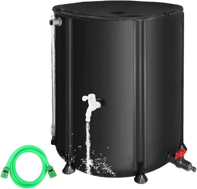 Regenton Opvouwbaar - Watervat PVC - Water Besparen - Lekvrij Ontwerp - 50-1000L - Zwart