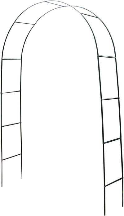 Rozenboog Metaal - Klimhulp Rankrooster - Tuin Decoratie - Weerbestendig Gepoedercoat - 240x140x36cm - Groen