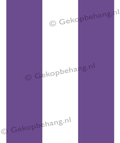 INGK Behang - Thomas - streep wit/paars