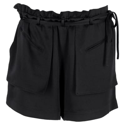 Valentino Garavani Paperbag Shorts in zwarte viscose