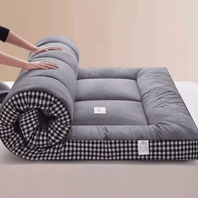 Vloermatras Futon - Japanse mat - Comfortabel slapen - Opvouwbaar en ademend - 90x200 cm - Blauw