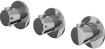 IVY Pact Afbouwdeel Inbouwthermostaat met 2 Stopkranen Symmetry met Ronde Rozetten - Chroom