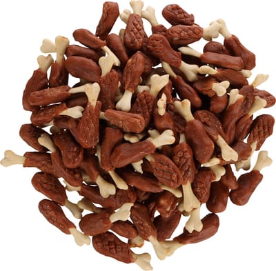 Flamingo hondensnack – Hapki Drumstick met eend – glutenvrij – zonder toegevoegde suikers – eiwitrijk tussendoortje – 1,5 kg - 100 stuks