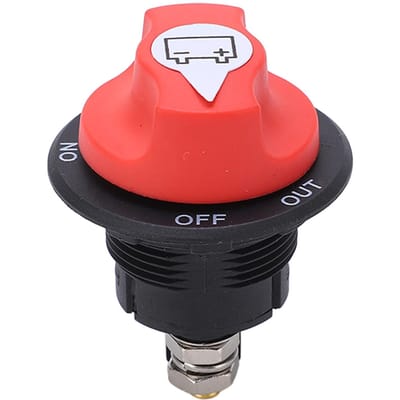 Batterijschakelaar Batterijstroomonderbreker Hoofdschakelaar Afsluitbare Isolator voor Camper Jacht Bus Vrachtwagen Caravan red