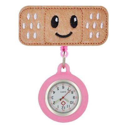 Fako® - Verpleegstershorloge - Zusterhorloge - Verpleegster Horloge - Roller Pleister - Emoji Smile - Roze