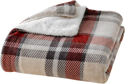 Plaids Cocooning - fleece deken - plaid - Tartan - Rood Grijs Wit - Superzachte fleece - 200 cm x 150 cm