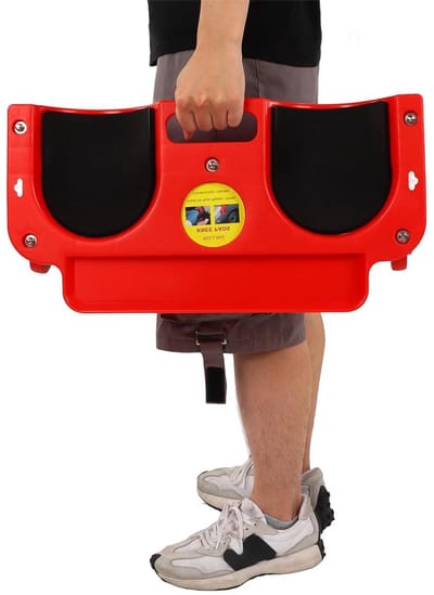 Kniebeschermer met wielen - Monteurskrukje - Kluswerk uitvoeren - Met ingebouwde gereedschapsbak - 54.5 cm lengte - Zwart