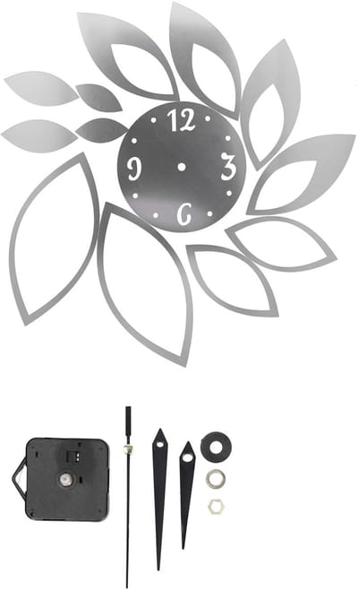 Allecto - Wandklok - 3D DIY - Decoratie voor Woonkamer en Keuken - Zilver - Moderne Klok - Stijlvolle Interieuraccessoire - Geschikt voor Slaapkame..