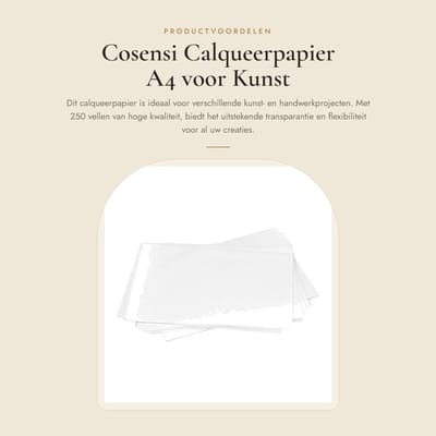 Dailygoods- Calqueerpapier 250 Vellen - Semi-transparant - Flexibel en Stevig - Hoge Transparantie - Glad en Delicaat - Voor Kunst- en Handwerkprojecten - Schetspapier