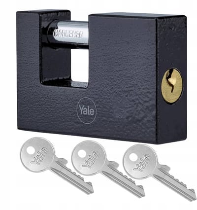 Yale Y113BL/90/119/1 Hangslot - Gietijzer, Zwart, Cilinder